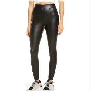 TOPSHOP Sara Faux Leather Black Skinny Pants 6